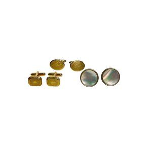 Lot Of 3 Gold Tone Cufflinks (6139)